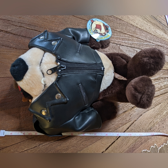 VTG 1992 Taz Tasmanian Devil Plush in Motorcycle Jacket - Picture 7 of 7